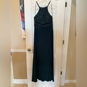 Morgan & Co. Dark Green Halter Dress
